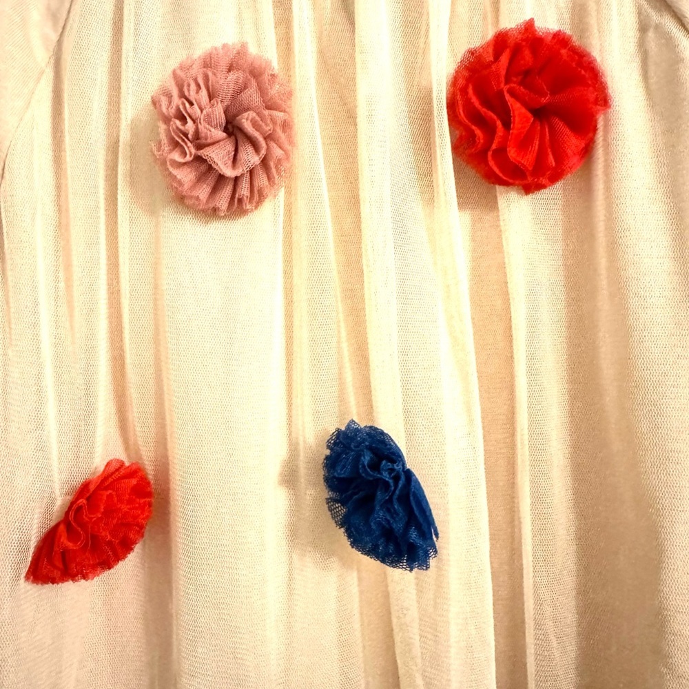 Mini Boden Embellished Tulle Overlay
LS Tee in Blush, Colorful Pom Pom Accents - Picture 7 of 7